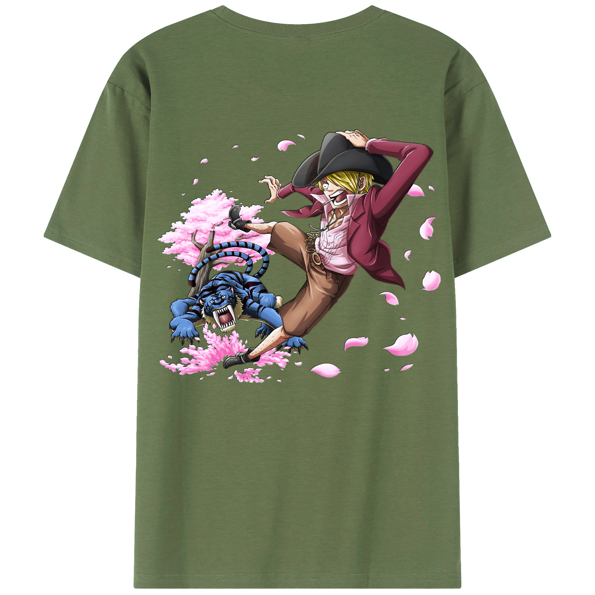 （画像用） ワンピース サンジ ONE PIECE Sanji 綿100％ メンズ半袖Tシャツ（バックプリント） 通気性